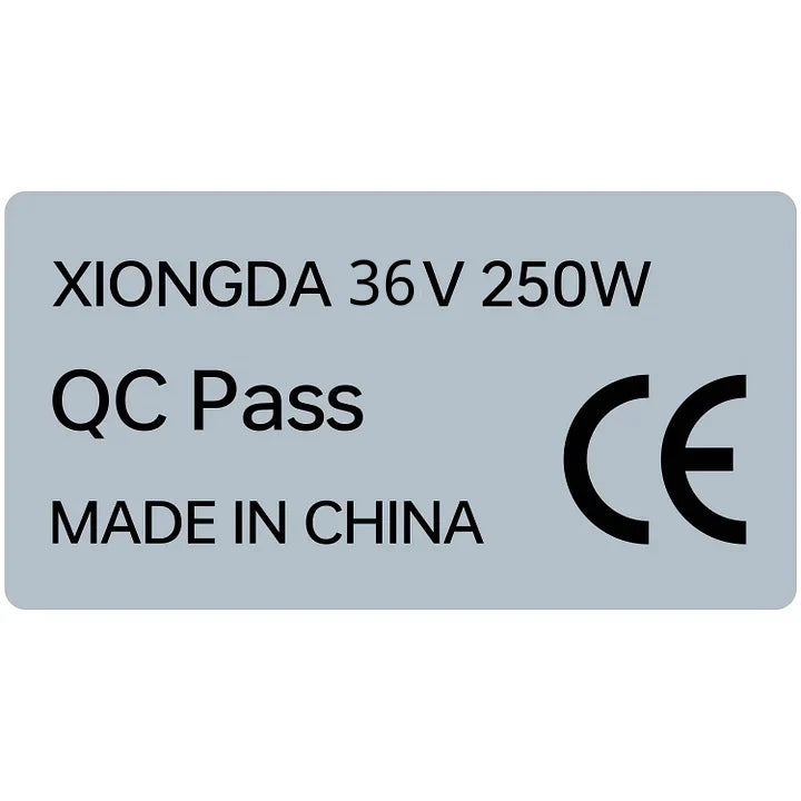 Autocolante do motor de bicicleta elétrica etiqueta CE