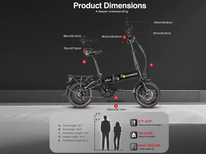 YINYU14 Portable Commuter Electric Bike