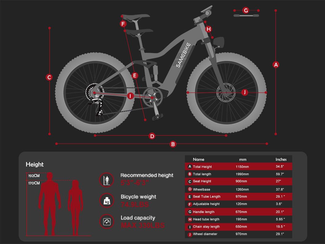 RSA08-II 1000W All Terräng Elektrisk Cykel