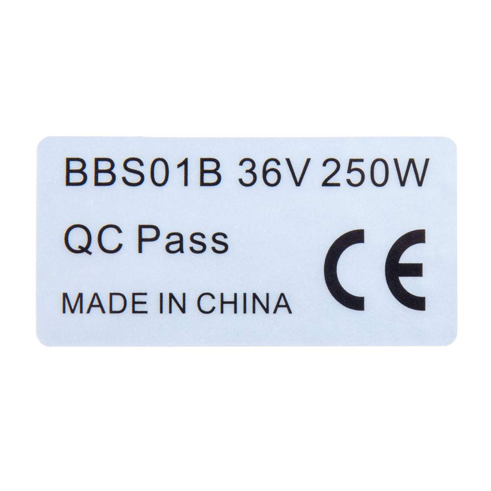 Etiqueta do motor E-bike legal 36V 250W